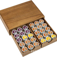 Wooden Coffee Capsule Storage Box with Two Drawers for Desktop and Coffee Machine Base
