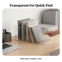 Clear Book Bin Transparent Design Clear Book Box Accessible Top for Teachers