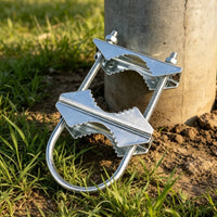 U-Bolt Clamp with Serrated Plate Zinc Curved Metal Metal Clamp Heavy Duty Connector Bracket for Installers, Pipe Fastening, Antenna Installation