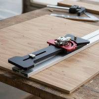 Saw Rail Square Aluminum Alloy 90 Degree Rail Stop CNC Machined Track Saw Angle Fence for Carpentry, Workshop