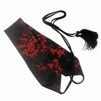 Floral Embroidery Hanfu Waist Belt Silk-Like Embroidered Waist Sash Braided Ties Embroidered Sash