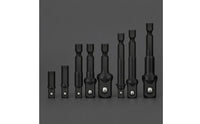 8 Pieces CR-V Steel Hex Shank Square Drive Adapter Forged Metal Hex to Square Adapter Anti-Detachment Stepped Shaft