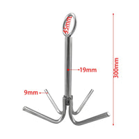 Cylindrical Shaft 4-Prong Boat Anchor Smooth Surface Four-Prong Anchor Hook 4-Claw Grappling Hook