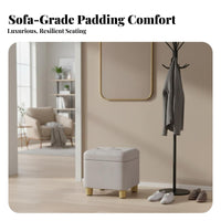 Multi-Functional Lidded Storage Seat Space-Saving Design Upholstered Shoe-Changing Stool Padded top Ottoman Safety Hinge for Apartment Dwellers, homeowners, Families, Entryway, Hallway, Living Room, Bedroom
