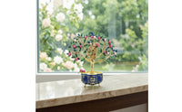 Peaches Tree with Golden Simian-Tone Peaches Tree Ornament Enamel-Style Sculpture for Homeowners, Entryway Table