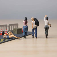 4 Pieces High Definition 1:64 Female Worker Figurines Collectible Resin Miniature Women Figures 1:64 Woman Doll Set for Collectors, Display