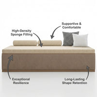 Bay Window Seat Cushion, Indoor Window Seat Pad, Chenille Light Gray, Simple Modern, Washable Cover, Sponge Filling