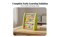Multifunctional Wooden Alphabet and Number Frame Solid Wood Construction Flip Block Learning Toy for Toddlers, Preschool, Playroom