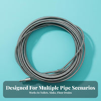 Drain Auger Versatile Flexible Drain Spring Spiral Head Plumbing Snake for Homeowners, DIY Enthusiasts, Floor Drains, Drainage Downspouts
