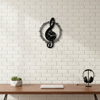 Treble Clef Wall Clock Artistic Music Wall Clock Metal for Musicians