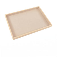 Wooden Wood Jewelry Tray Beige Cloth-linedLined Tray Shallow Home Storage Flat Profile