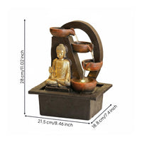 Tabletop Buddha Water Feature Decorative Ornament Buddha Water Feature Resin Material Home Decor for Office