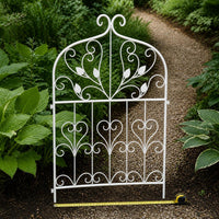 European Vintage Wrought Iron Garden Fence Panel for Yard and Flower Bed Decor