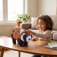 Raccoon Stuffed Toy Walking Raccoon Stuffed Animal Electric Stuffed Toy Interactive Battery-Operated for Children, Playroom