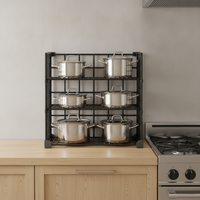 Under-Sink Pot and Pan Organizer Rack for Kitchen Cabinet Storage