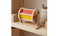 Child-Centered-Style Tabletop Sensory Drum Wooden Textile Drum Toy Early-Learning for Babies 4-12 Months