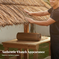 Retardant PE Plastic Thatch Panel Fire Resistant Synthetic Thatch Roofing Long-Lasting for Contractors, Homeowners, Poolside, Garden, Patio