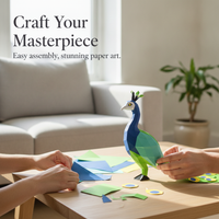 DIY Peacock Geometric Papercraft Kit for Home Decor