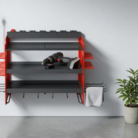 Powder-Coated Power Strip Tool Rack Perforated Panels Wall-Mounted Tool Rack Metal Frame Heavy Duty