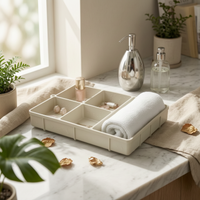 Silicone Tray Non Slip Divided Storage Tray Heat Resistant for Bathroom, Vanity