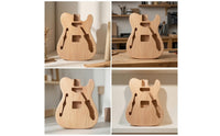 Guitar Body with F-Hole Contoured Instrument Part Unfinished for Luthier