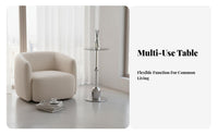 Korean design Round Glass-Top End Table Modern Design Round Glass-Top Pedestal Table Mixed Material Construction Home Furniture Space-Saving for Interior Designers, Homeowners, Renters