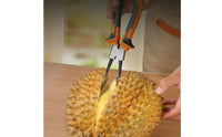 Labor Saving Durian Opener Easy to Use Durian Shell Opener Strong Grip Handle Coil-Assisted Loaded for Elderly, Kids, Commercial, Fruit Shop, Restaurant
