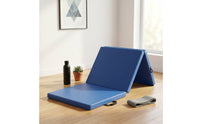 Waterproof Gymnastics Mat with Carry Handle Easy to Clean Training Mat with Carrying Handles Anti-Slip Foldable for Gymnasts, Kids, Stretching