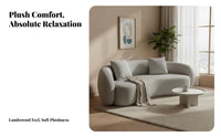 Curved Boucle Sofa Modern Design Boucle Half-Moon Sofa Minimalist Design Couch for Apartment Dwellers, Young Adults, Lounge Area, Home Office, Bedroom