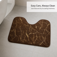 Faux Rabbit Fur Bathroom Mat Set - Non-Slip, Absorbent, Easy Clean