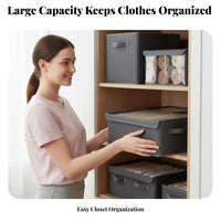 Space Saving Foldable Storage Box Compartmentalized Wardrobe Divider Box With pull tab Clothes Container adaptable for Students, Families, Closet, Bedroom, Chest Drawer, Dorm Room