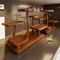 Vintage Chinese Style Display Shelf for Tea Cups and Pots - Multi-layer Wooden Storage Rack