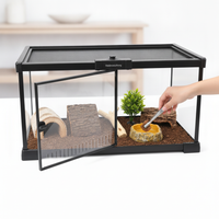 Reptile Terrarium Starter Kit with Heating and Landscaping for Snakes, Lizards, and Geckos