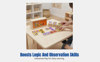 Wooden Tile Matching Game, Animal Fruit Traffic Number Theme, Early Education, Preschool Cognitive Toy for Kids