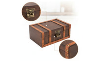 Storage Chest with Lid Antique-Style Jewelry Box Rustic Box with Lock for Desk