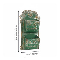 Vintage Mailbox Wall Decor Decorative Retro Iron Mailbox Rustic Wall Mail Organizer for Garden, Entryway, Porch