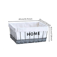 Wire Basket with Textile Liner Washable Storage Basket with Liners Tabletop Organizer for Shelves, Entryway, Desks