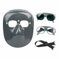 Adjustable Headgear Full Face Joining Mask Clear Vision Lens Joining Face Guard with Goggles Protection Head-Mounted Safety Mask Wide Field of View for Welders, Metalworkers, Cutting, Workshop