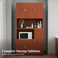 Microwave Stand Cabinet Multi-Functional Microwave Stand with Cabinet Large Capacity Kitchen Storage Hutch for Homeowners, Dining Room, Home Office
