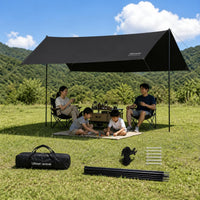 Urbanwave Black Vinyl Tarp Tent Outdoor Camping Sunshade Canopy