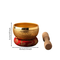 Crystal Sound Bowl 8cm Tone Bowl with Mallet Portable Instrument for Meditation