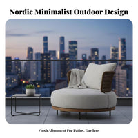 4 Pieces Nordic & design 4-Piece Conversation Group Weather-Resistant Patio Seating Woven Rope accent Outdoor Furnishing long-lasting Frame for lodging Professionals, Homeowners, Families, Balcony, Garden, rearyard, Porch
