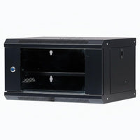Cold-Rolled Steel Construction Wall Mount Network Rack Tempered Glass Door Wall Mounted Equipment Cabinet Good Ventilation IT Equipment Cabinet Adjustable Shelf for Home Workspace Enthusiasts, Surveillance System