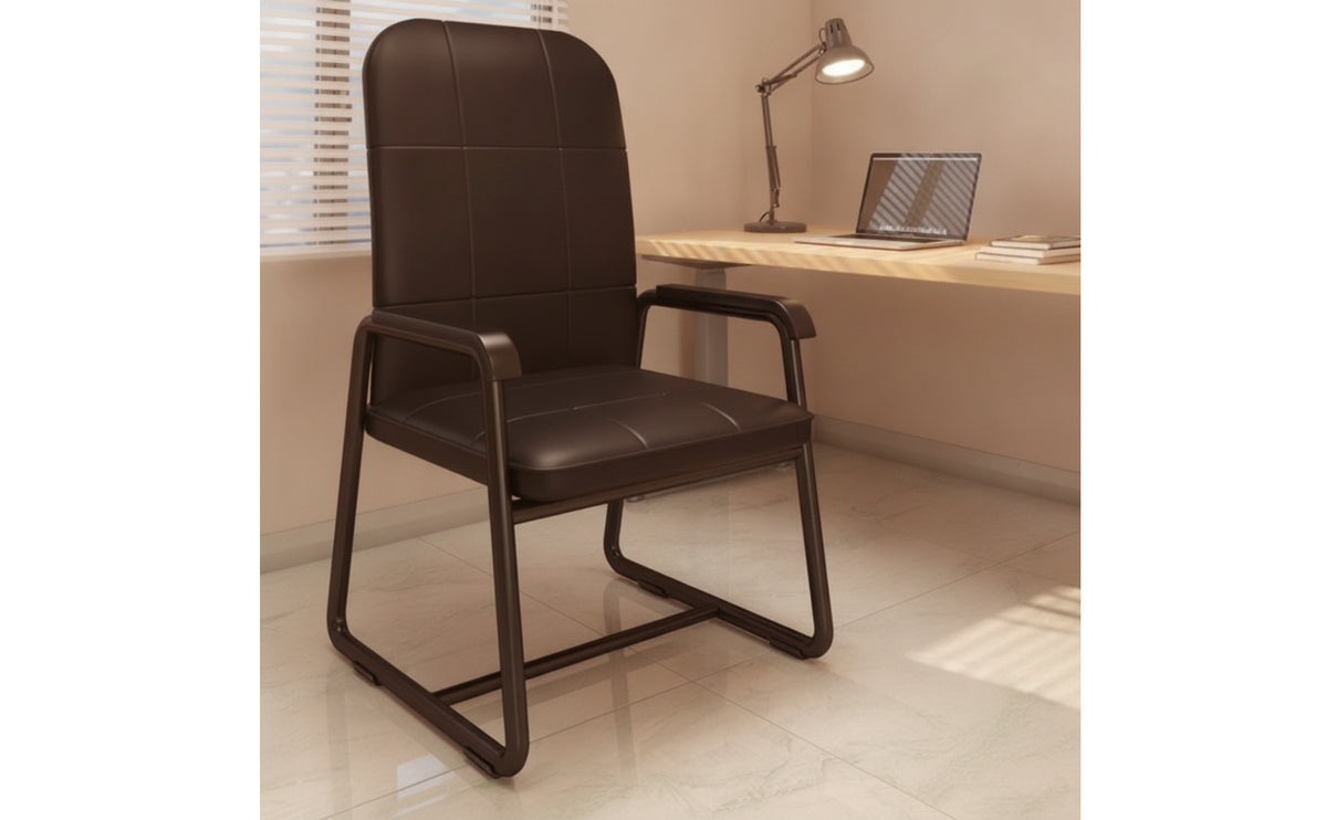 Sled Base Chair Black Conference Chair High Back Furniture for Professionals, Students, Home Office, Waiting Room