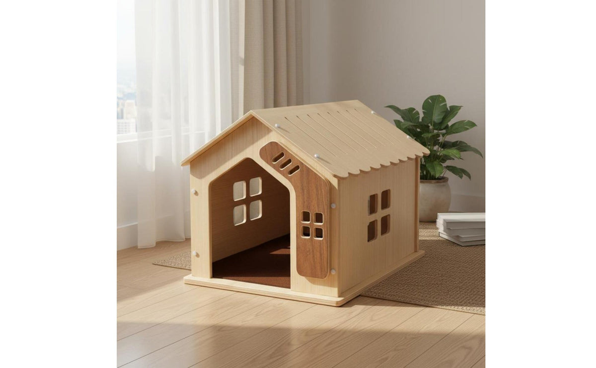 Solid Wood Pet Villa All Seasons Use Wooden Cat House Pet Tent for Small Pet Owners