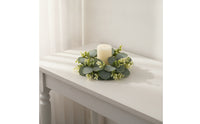 Tabletop Eucalyptus Candle Wreath Natural-Looking Candle Wreath with Eucalyptus Leaves Faux Decor Lifelike for Dining Table