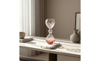 Bubble-Textured Hourglass Clear Liquid-Filled Hourglass Compact Desk Sculpture for Shelf, Bedside Table