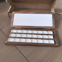 Portable Wooden Palette Box Compact Watercolor Palette Box Long-Lasting Art Supply Sturdy for Artists, Plein Air