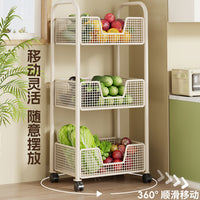 Kitchen Vegetable Storage Rack with Wheels, Multi-purpose Cart
