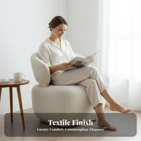 Modern appearance cushiony Tub Chair Minimalist Design accentuate Armchair Soft Upholstery Indoor Seating Curved outline for Interior Designers, Book Lovers, Living Room, Lounge Area, perusing corner, Home Office